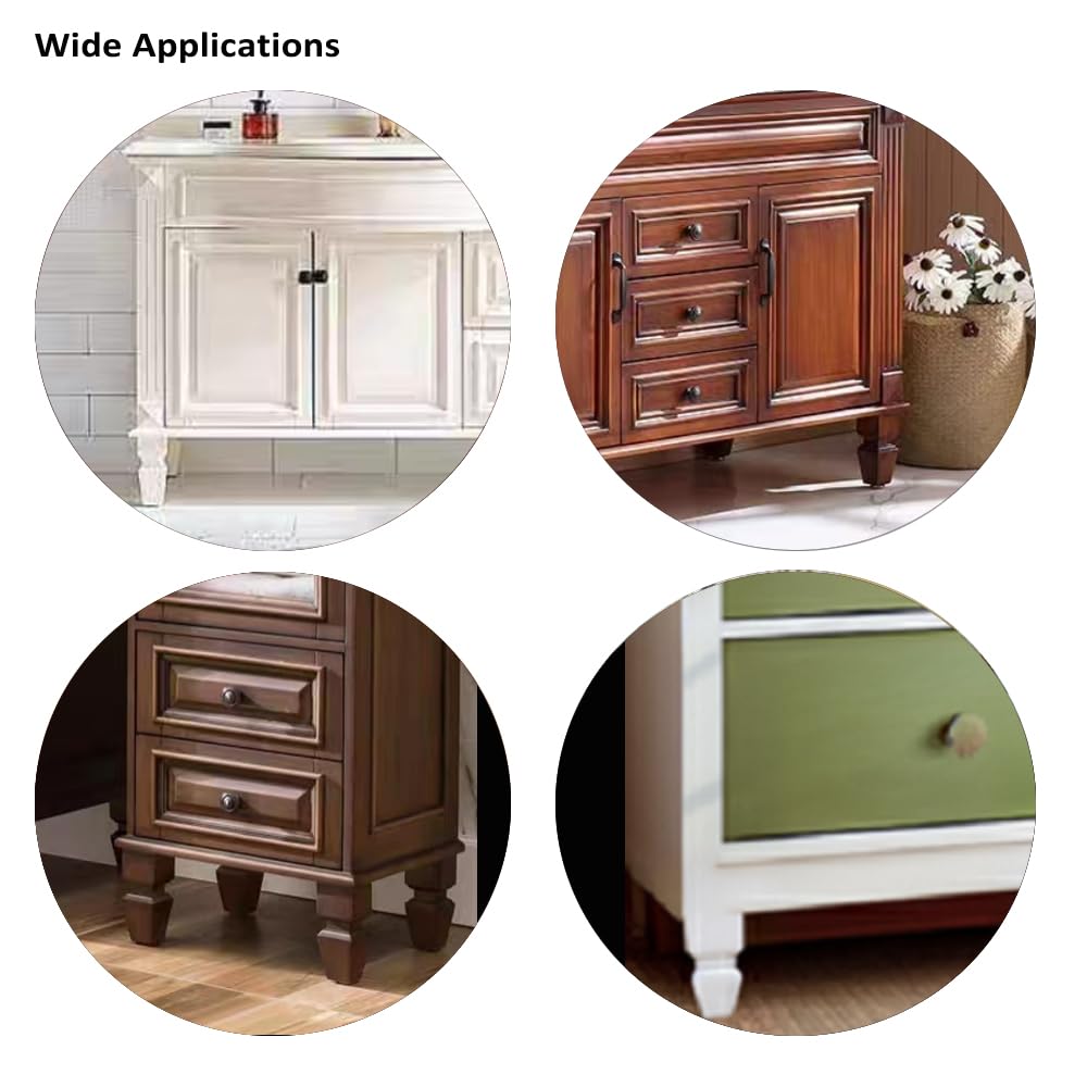 10cm Solid Wood Furniture Legs with Mounting Plates & Screws - Set of 4 Unfinished European Style Replacement Feet for Sofa, Cabinet, Ottoman, TV Stand - Perfect for Home DIY Projects & Furniture Upgrades (4 inch) - Ideal for Living Room, Bedroom & Office Decor