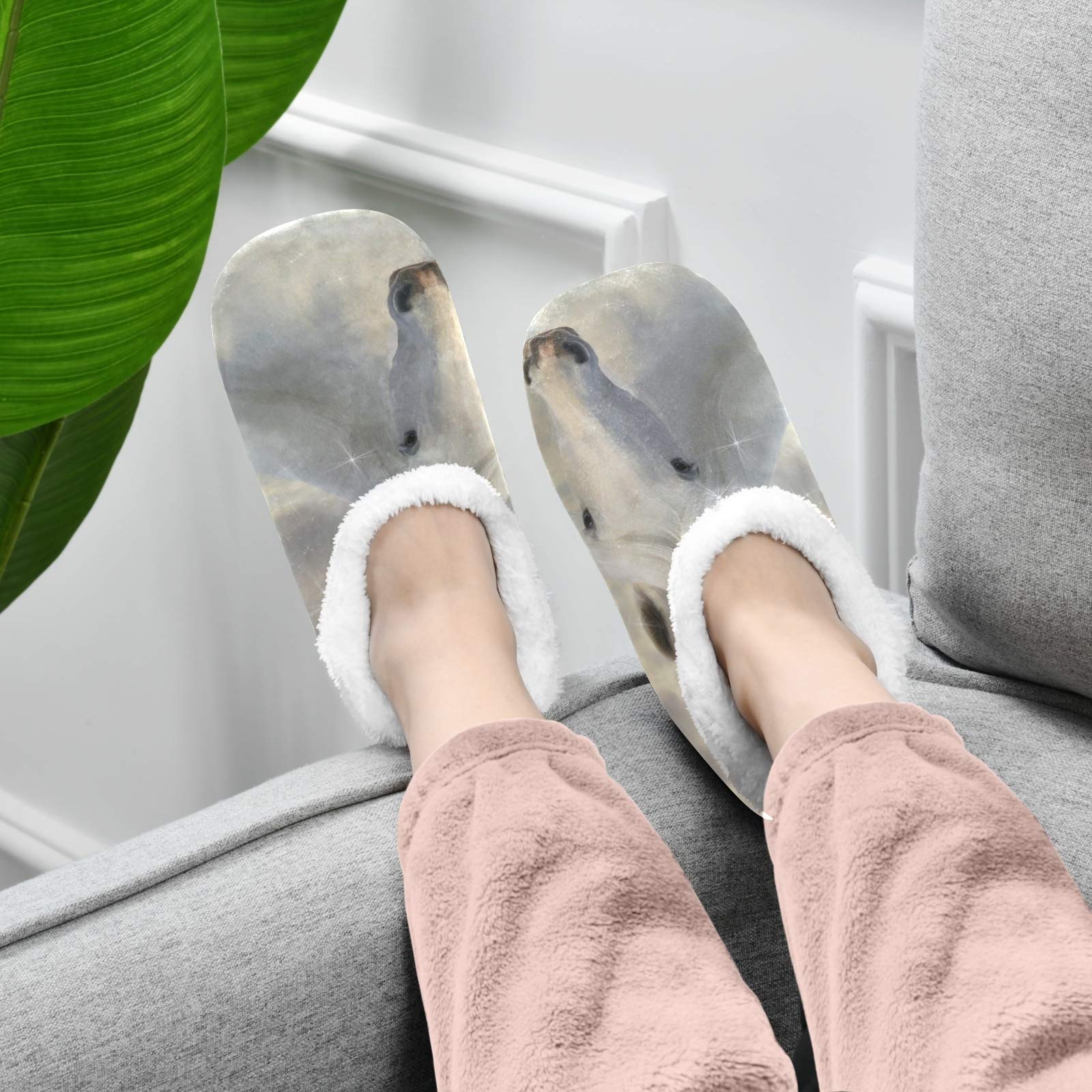 Magic White Horse Slippers for Women - Cozy Indoor House Shoes for Relaxing at Home