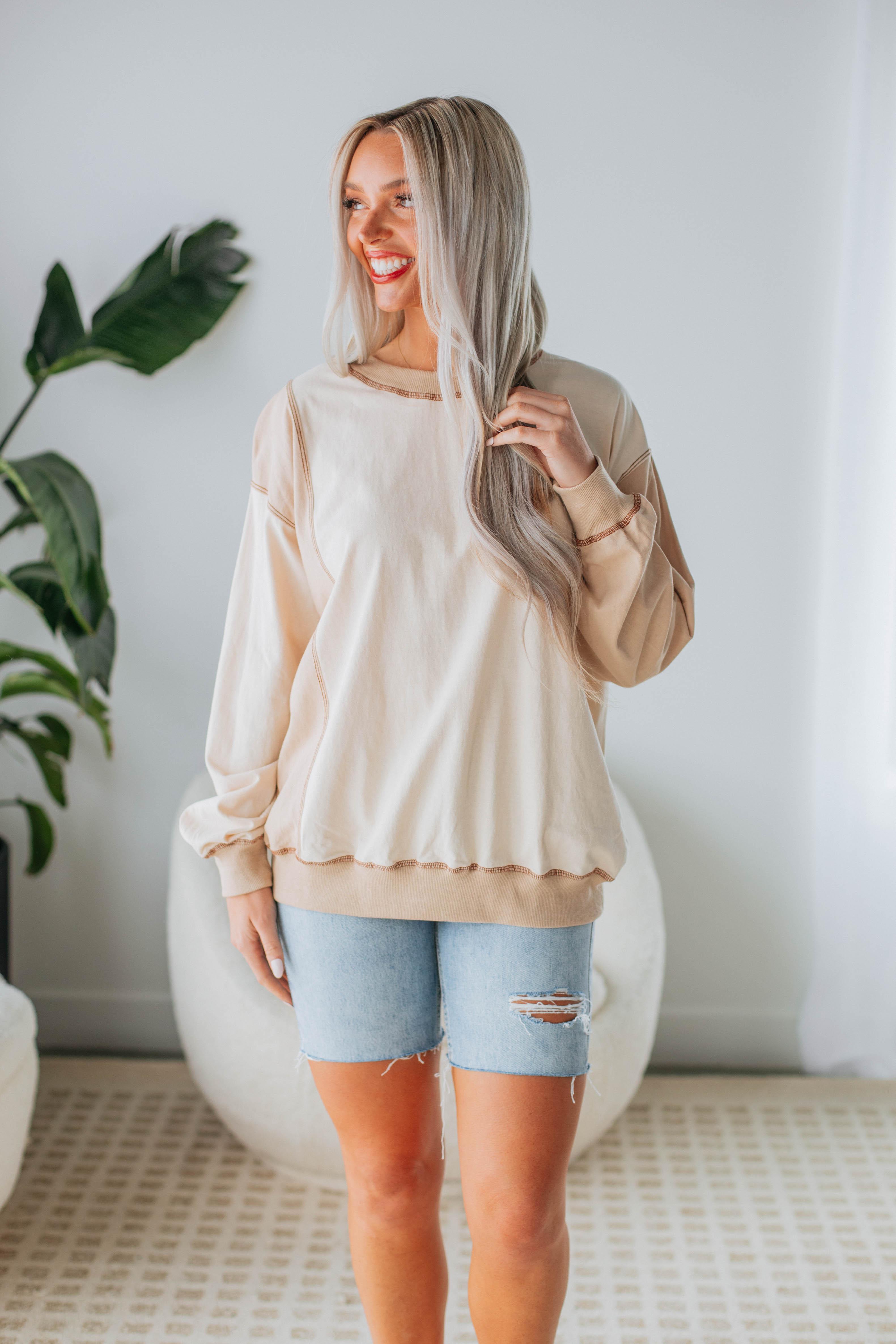 Chandler Colorblock Pullover Sweater - Cream Mix Knit Top for Women | Cozy Casual Wear for Fall & Winter | Perfect for Office, Dates and Weekend Outings
