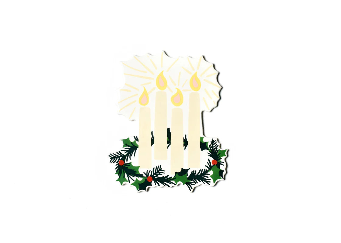 Large Christmas Advent Wreath Attachment for Fireplace & Door Decor - Holiday Home Decoration by Happy Everything - Perfect for Seasonal Celebrations & Festive Gatherings