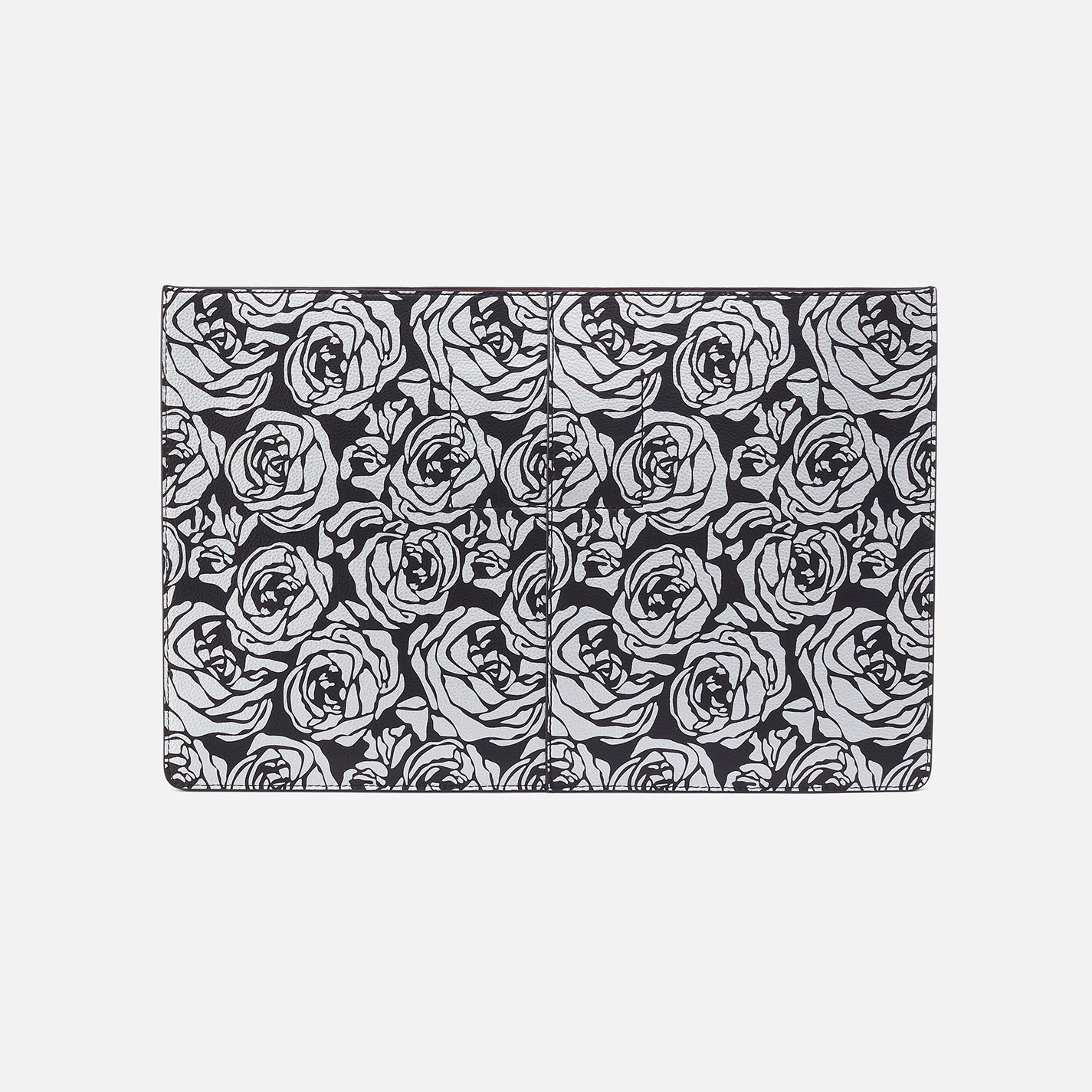 Premium Vida Large Laptop Sleeve - Micro Pebbled Leather with Silver Rose Print | Stylish Protective Case for MacBook Pro 15