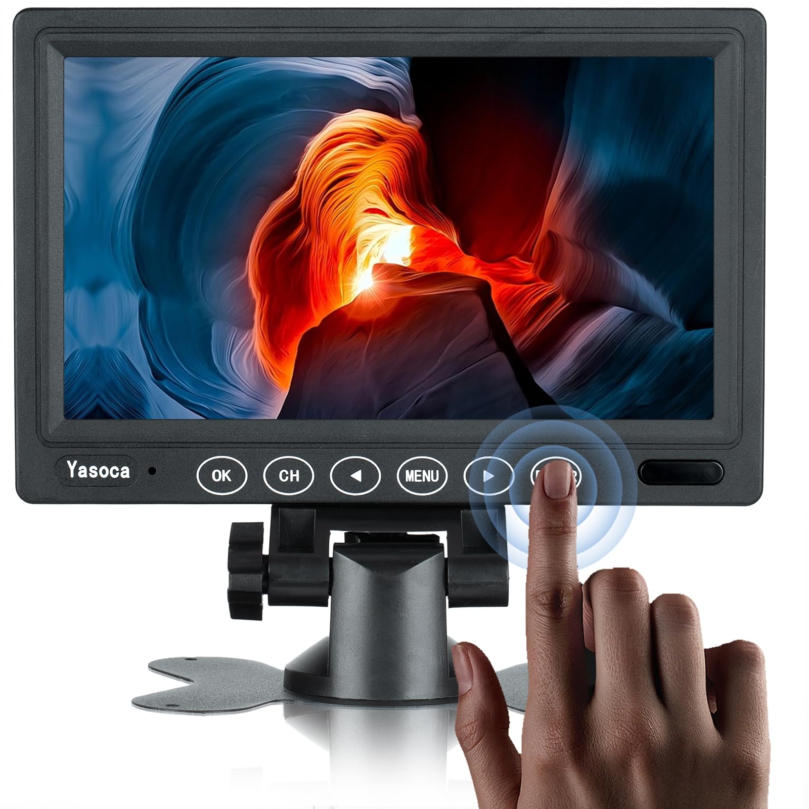 7 Inch Portable HDMI Monitor - 1024x600 Resolution IPS Screen with Built-in Speakers & Remote Control | HDMI/VGA Input for Gaming, CCTV Security, Raspberry Pi, PC | Perfect for Home Office, DIY Projects & On-the-Go Use