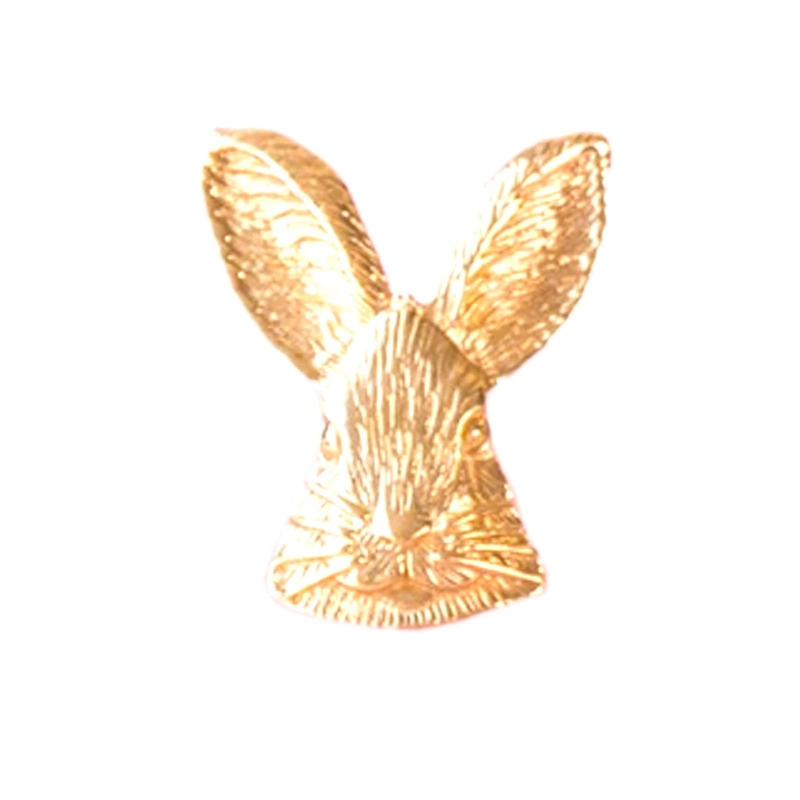6-Pack Rabbit Shaped Brass Cabinet Handles - Elegant Gold Kitchen Cupboard & Drawer Pulls - Durable Furniture Hardware for Home Decor - Perfect for Cabinets, Dressers, and DIY Projects
