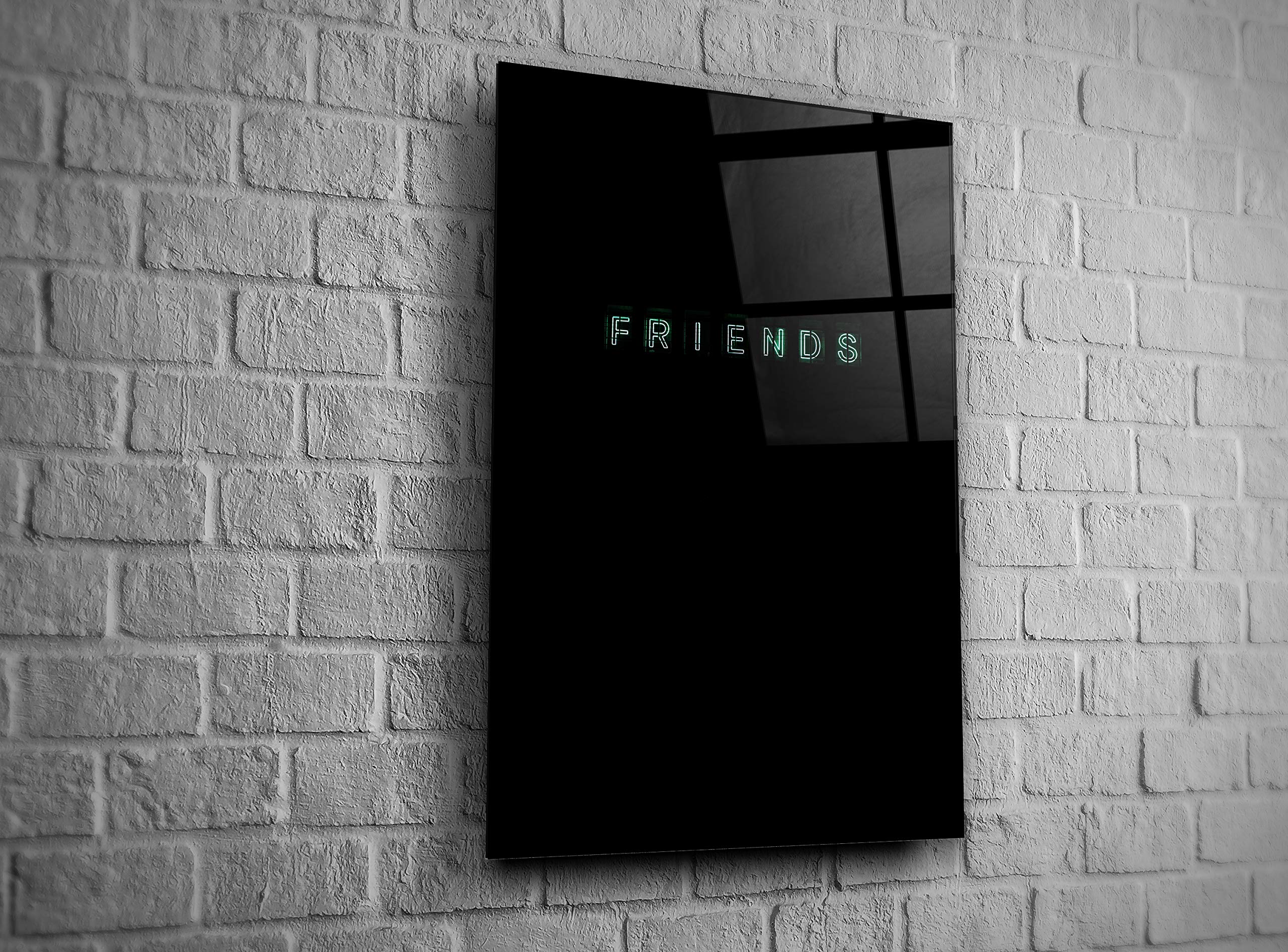 Friends Neon Sign - 16x24 Tempered Glass Wall Art for Home, Office & Hotel Decor | Modern Gift Idea for Friends Fans | Perfect for Living Room, Bedroom or Bar Decor