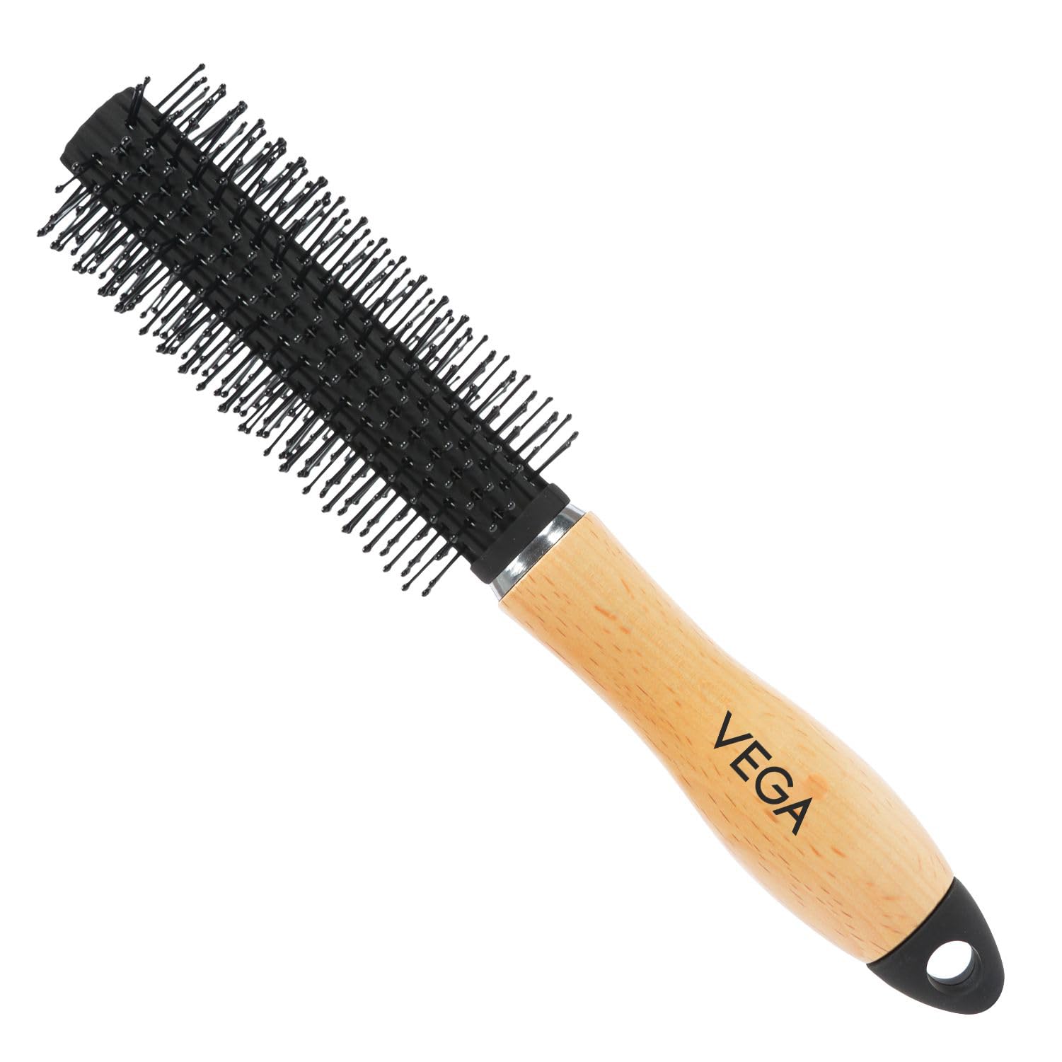 Vega Round Hair Brush for Curls, Volume & Waves - India's No.1 Hair Brush Brand - Professional Styling Tool for Men & Women - Works on All Hair Types (H3-RB) - Perfect for Salon Styling, Home Use & Travel