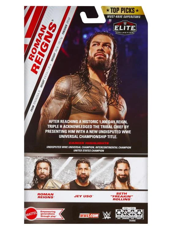 Roman Reigns WWE Elite Collection Top Picks 2025 Action Figure - Authentic Wrestling Collectible for Fans & Display - Perfect for Play, Gifts, and Memorabilia Collections