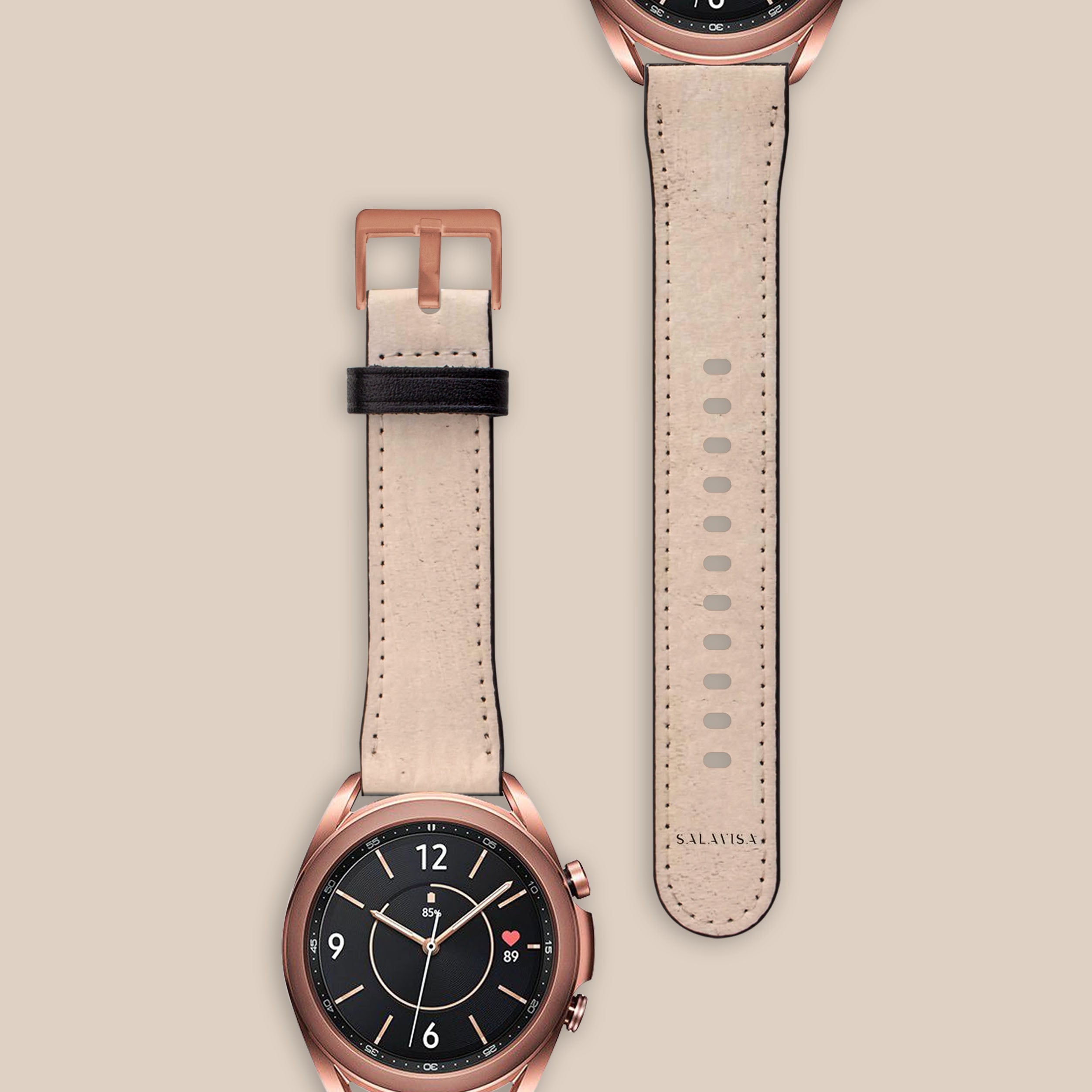 Premium Rose Beige Clay Galaxy Watch Band - Soft Silicone Strap for Samsung Galaxy Watch 4/5/6 - Stylish & Comfortable for Workouts, Running & Everyday Wear