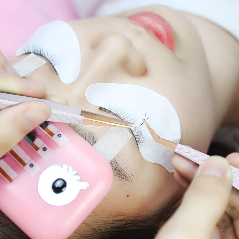 Professional Stainless Steel Eyelash Extension & Eyebrow Tweezers Set - Precision Beauty Makeup Tools for Salon, Home & Travel Use