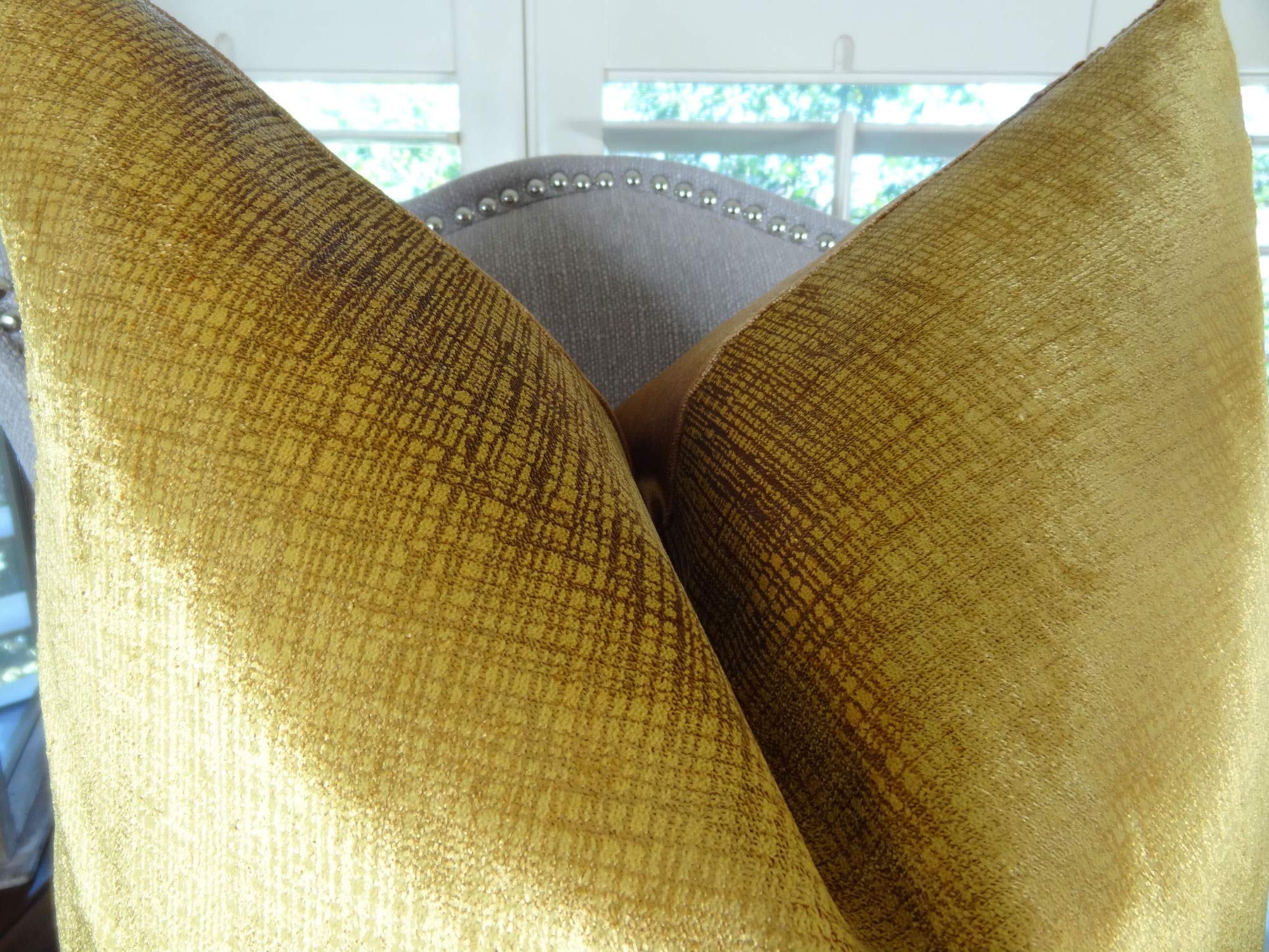 Plutus Lumiere Bronze Handmade Decorative Throw Pillow 12x25 Inches - Luxury Gold Cushion for Sofa, Bed & Home Decor - Perfect for Living Room, Bedroom & Office Accent