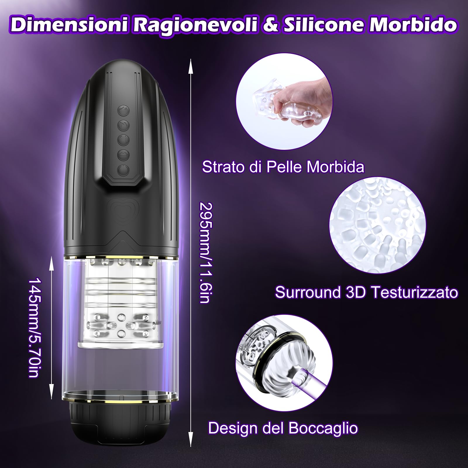 Electric Male Masturbator Sex Toy - Automatic Male Masturbator with 10 Rotation & Thrust Modes, Penis Stimulator with Burst Mode for Men - Perfect for Solo Play, Couples Fun & Discreet Pleasure