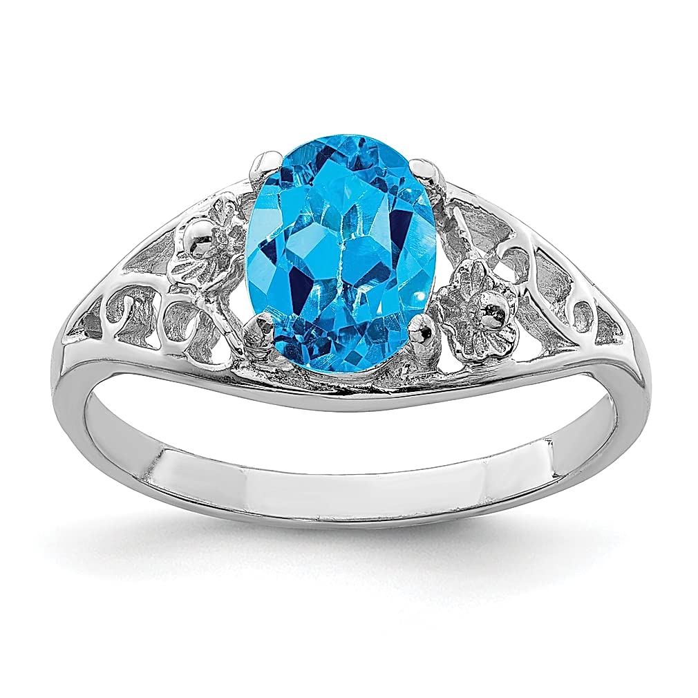 925 Sterling Silver Blue Topaz Ring for Women - Genuine Gemstone Fine Jewelry, Elegant Gift for Her - Perfect for Anniversaries, Birthdays & Special Occasions