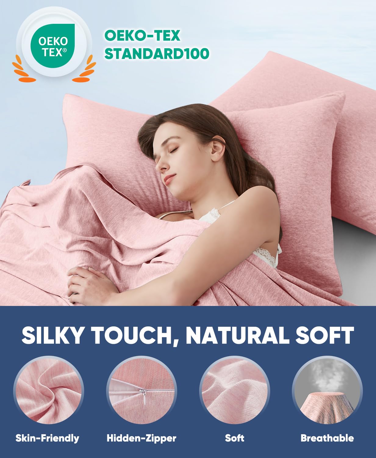 Arc Chill Pro Q Max 0.4 Cooling Pillowcase Set of 2 - Light Pink Breathable Fabric for Hot Sleepers & Night Sweats Relief - Perfect for Summer, Hot Flashes & Temperature Regulation