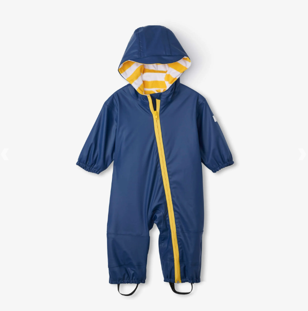 Hatley W23 Navy Terry Lined Baby Bundler S00NN11492 - Soft & Warm Infant Winter Wear for Newborns & Toddlers - Perfect for Cold Weather, Outdoor Strolls & Cozy Nursery Time