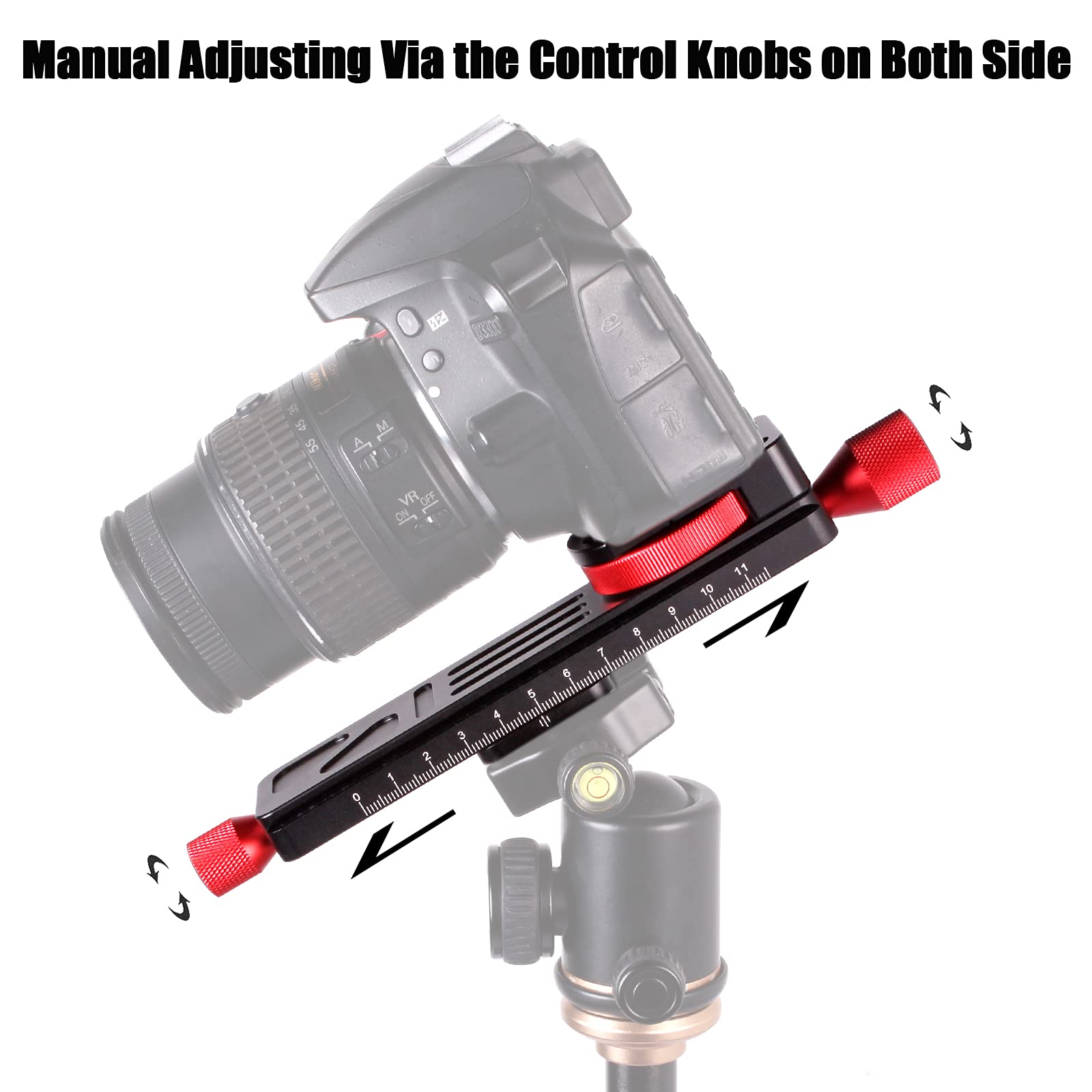 Fotoconic All Metal Worm Drive Macro Focusing Rail Slider - 115mm Close-Up Shooting Clamp Plate with Arca/RRS Lever Clamp | 1/4