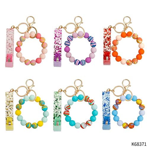 Silicone Beaded Acrylic ATM Card Keychain for Women - Credit Card Grabber with Long Nails, Card Puller Keychain Wristlet - Perfect for Easy ATM Access, Key Organization & Stylish Everyday Carry