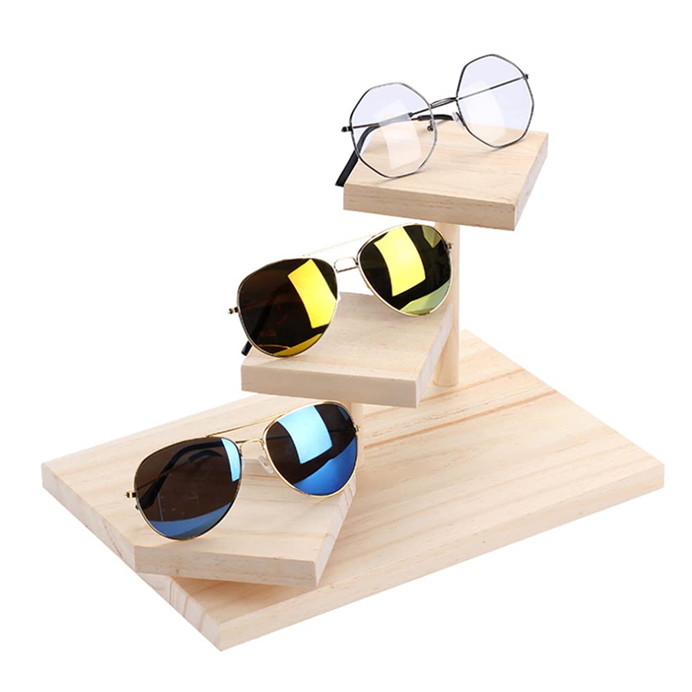 Premium Solid Wood Glass Display Stand for Eyeglasses - Elegant Showcase for Retail Stores, Exhibitions & Home Decor - Perfect for Jewelry, Sunglasses & Collectibles