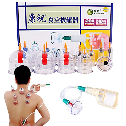 Kangzhu Traditional Chinese Biomagnetic Vacuum Cupping Therapy Set - 12 Cups for Pain Relief, Detox & Relaxation - Perfect for Home Spa, Massage & Holistic Wellness