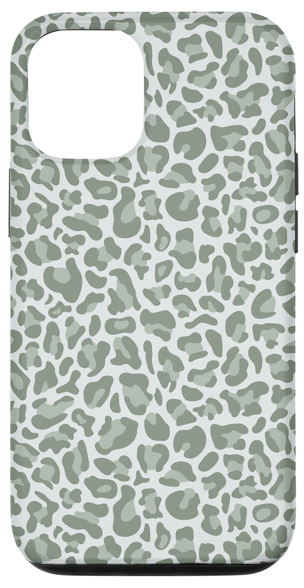 iPhone 12/12 Pro Case - Sage Green Cheetah Leopard Animal Print Trendy Protective Cover | Stylish & Durable for Everyday Use, Travel & Fashion Accessory