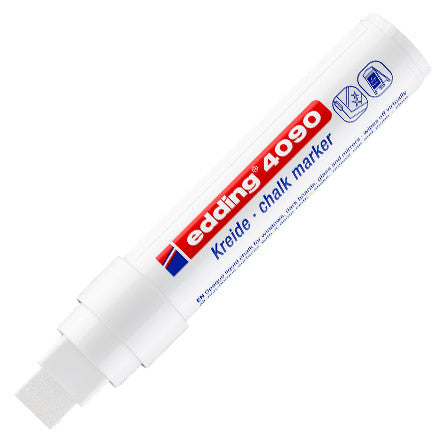 edding 4090 Chalk Marker Chisel Tip - Non-Toxic Liquid Chalk Pen for Chalkboards, Glass, Windows, Blackboards - Perfect for Restaurants, Cafes, Classrooms & DIY Crafts