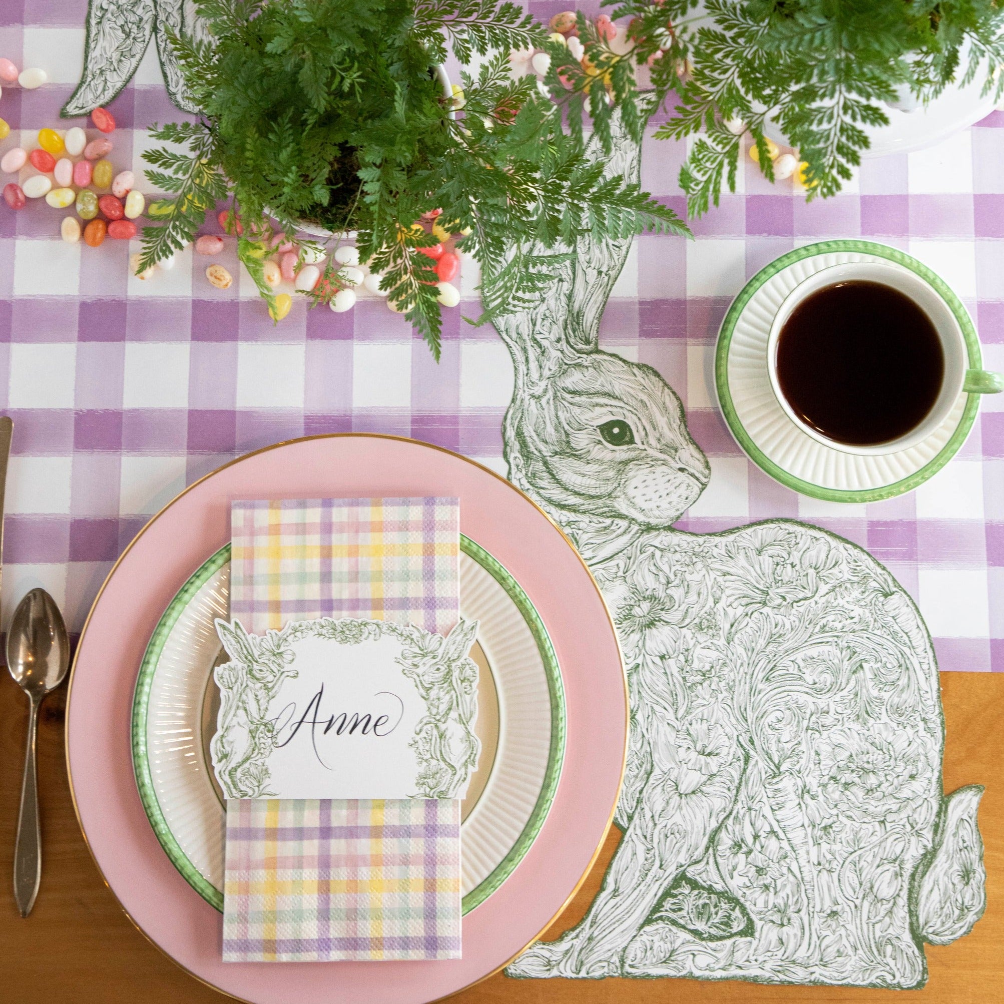 Premium Die-Cut Greenhouse Hare Placemat - Eco-Friendly Table Decor for Spring & Easter Dining, Perfect for Home, Party, and Holiday Celebrations