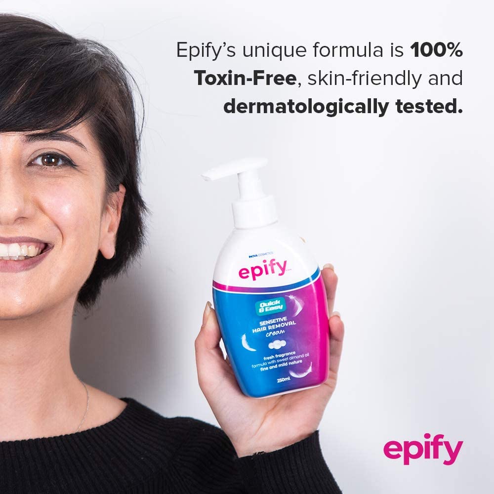 Epify Intimate Hair Removal Cream for Men & Women - Gentle & Effective Pubic, Bikini & Sensitive Area Hair Remover (6 Pack) | Painless At-Home Hair Removal for Smooth Skin | Perfect for Pre-Vacation, Swimwear & Summer Grooming