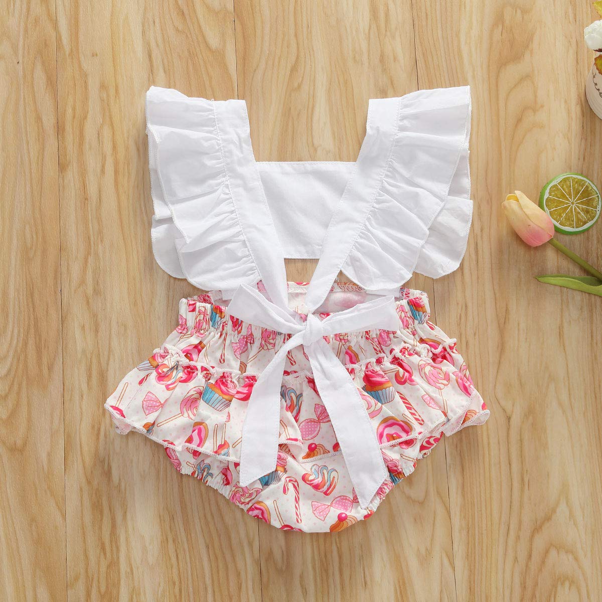 Adorable Baby Girl Lemon Print Ruffle Sleeveless Romper - Summer Outfit Set for Toddlers & Infants | Perfect for Playdates, Beach Trips & Photo Shoots