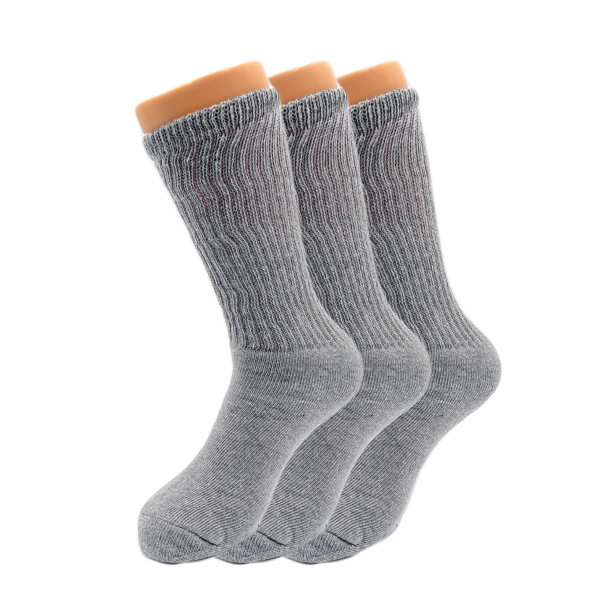 American Made Women's Cotton Cushioned Mid Calf Crew Socks - 3 Pairs Pack - Soft & Breathable for Work, Running & Everyday Comfort