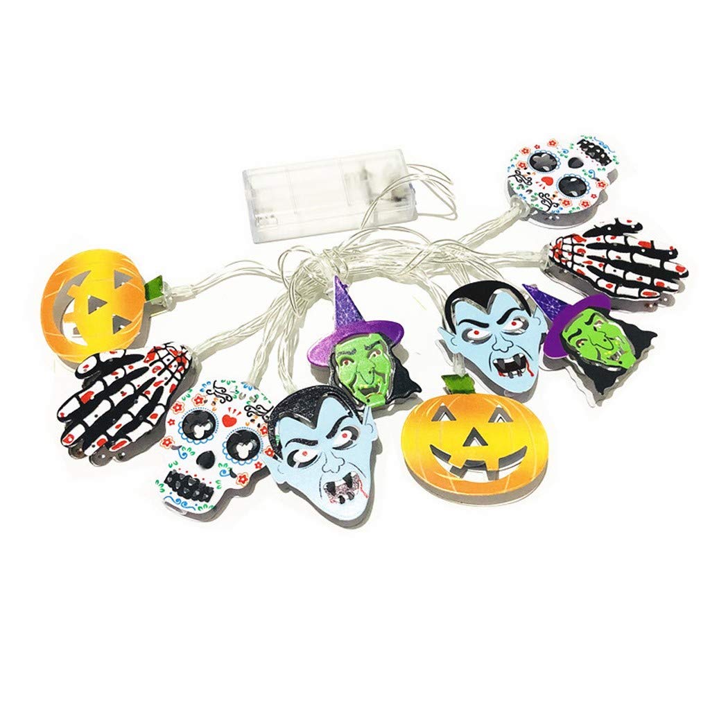 20LED Halloween String Lights - Pumpkin & Skull Decorations for Outdoor, Indoor, Party, and Haunted House Halloween Decor Clearance | Spooky Lighting for Yard, Porch, and Window Displays