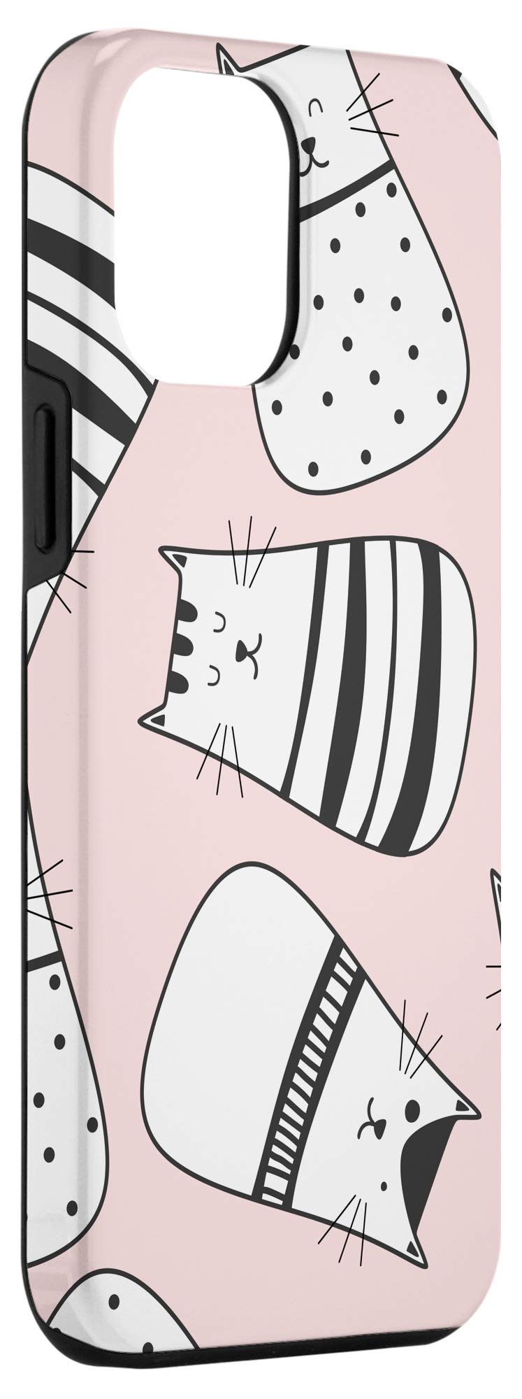 iPhone 12 Pro Max Cute Cat Cartoon Pattern Phone Case - Pink Protective Cover for Cat Lovers & Cat Moms | Perfect Gift for iPhone Users, Daily Use & Work