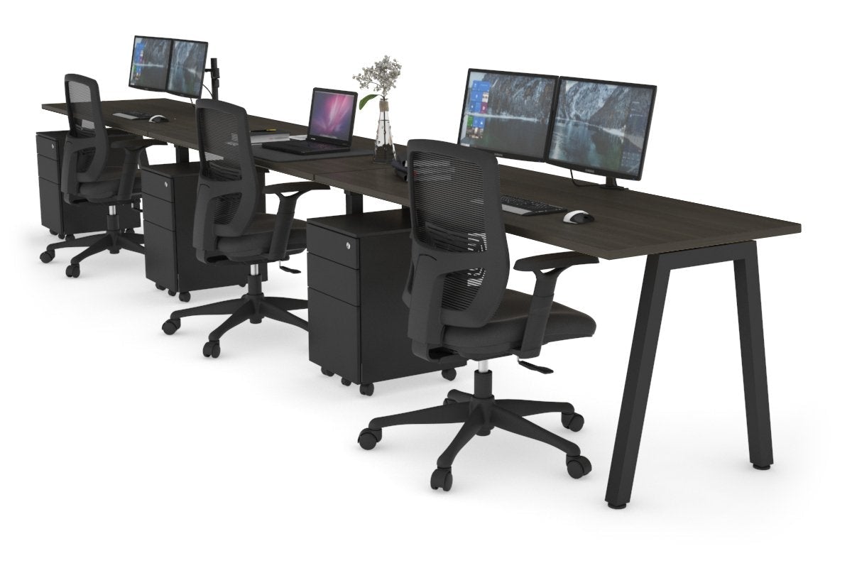 Quadro 3 Person Office Workstation - 1200L x 700W Executive Desk for Collaborative Workspaces | Perfect for Team Projects, Meetings & Open Office Layouts