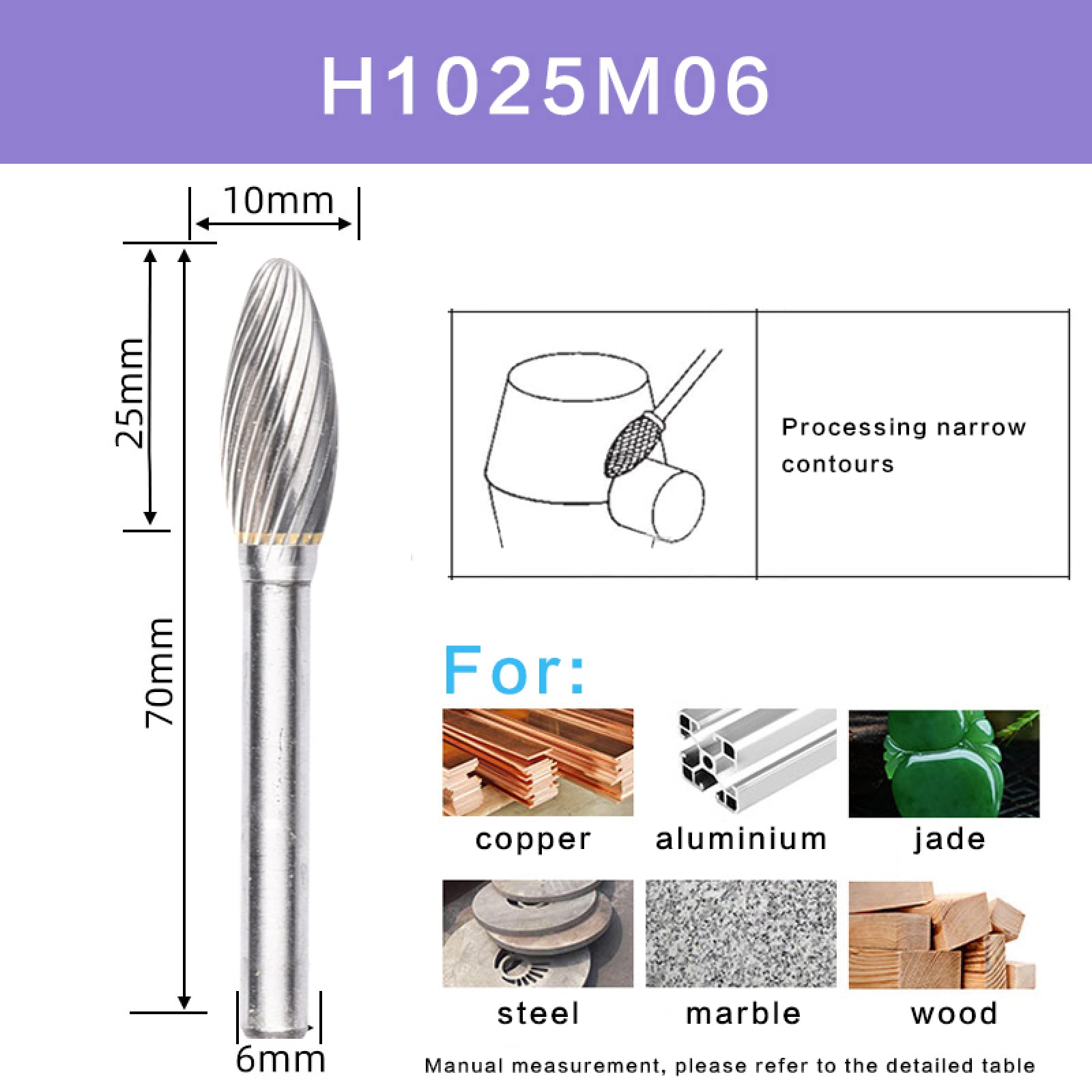 Tungsten Carbide Alloy Single Cut H-Head Die Grinder - Abrasive Tool for Drilling & Milling - Perfect for Metalworking, Wood Carving & DIY Projects