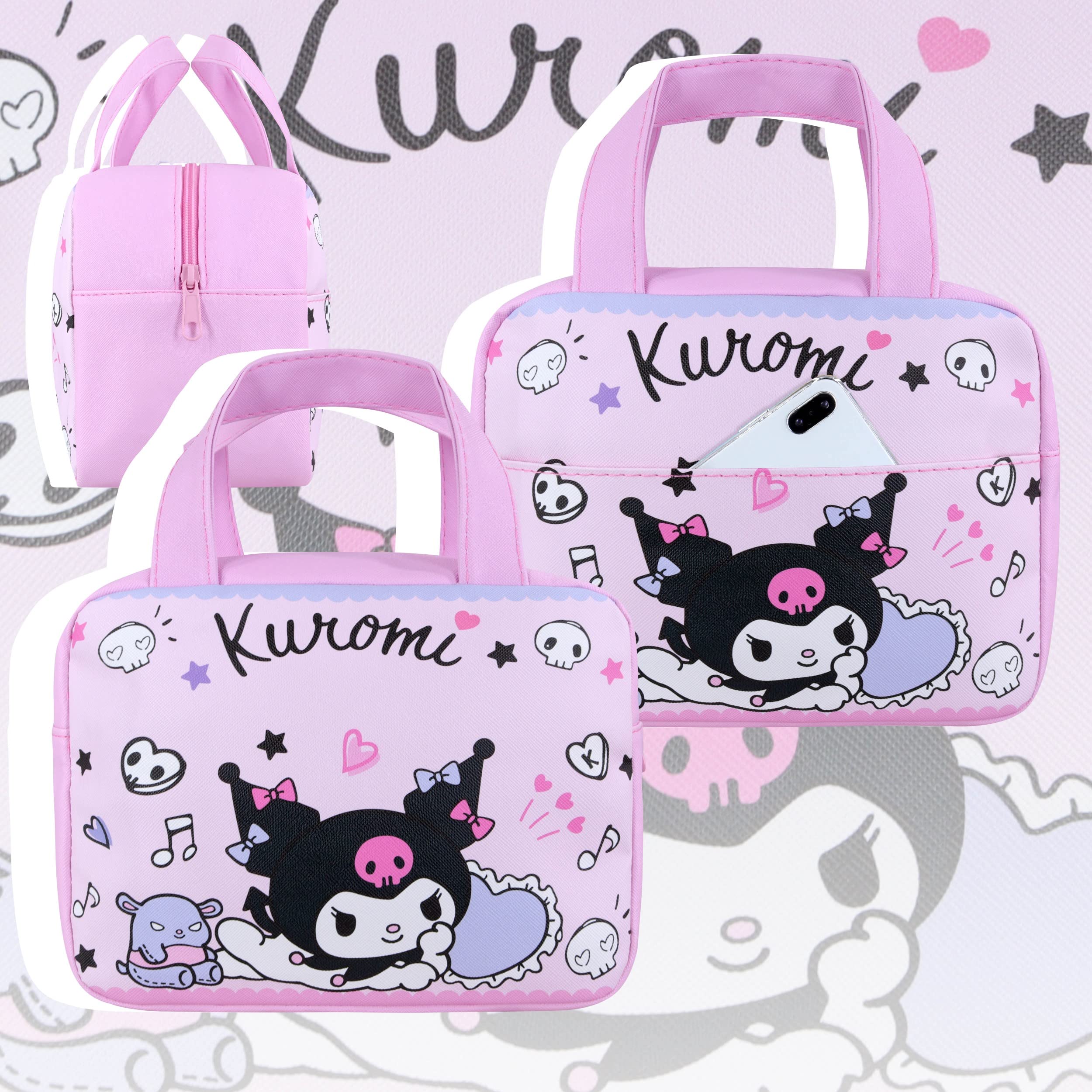 Kuromi Anime Insulated Lunch Box for School, Work, Travel & Picnic - Reusable Thermal Food Container for Girls & Boys - Perfect for Daily Use, Office Lunch, Outdoor Activities & Kids Meals