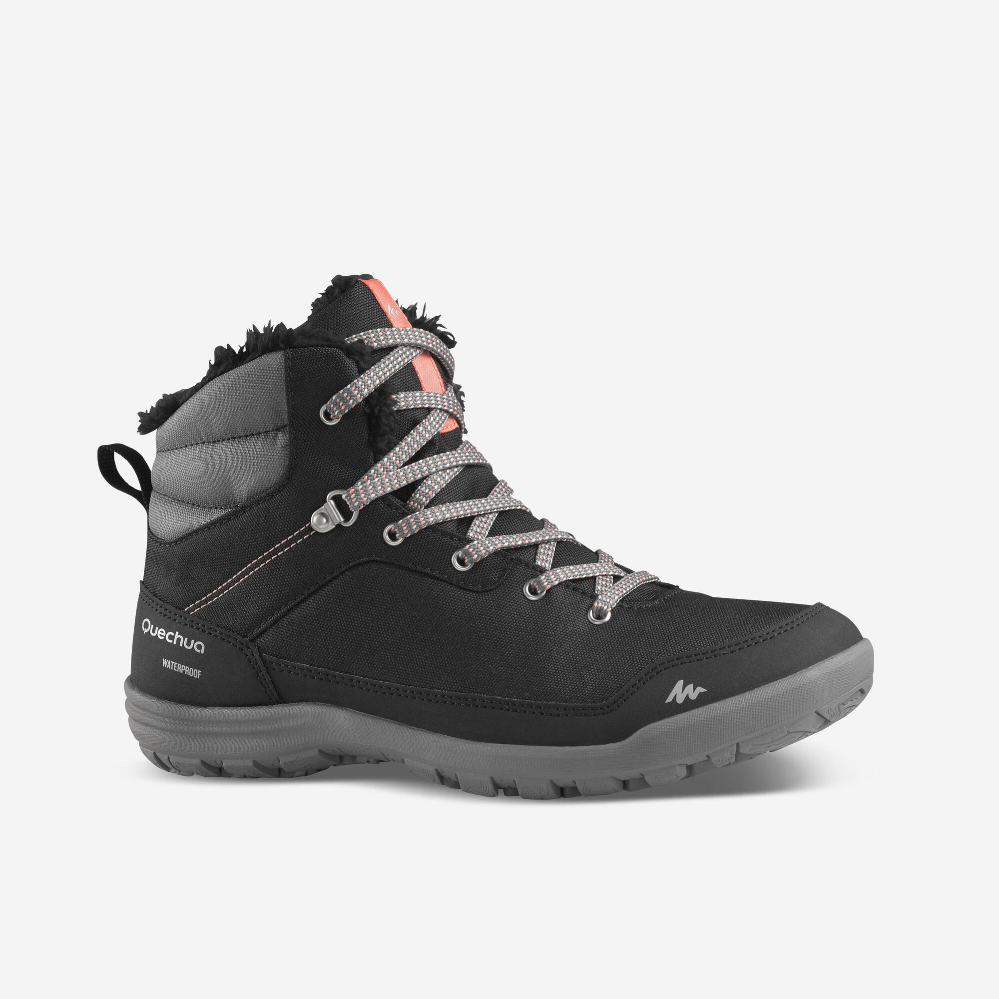 Quechua Women's SH100 MID Waterproof Hiking Boots - Warm Winter Snow Boots for Outdoor Trekking & Mountain Climbing
