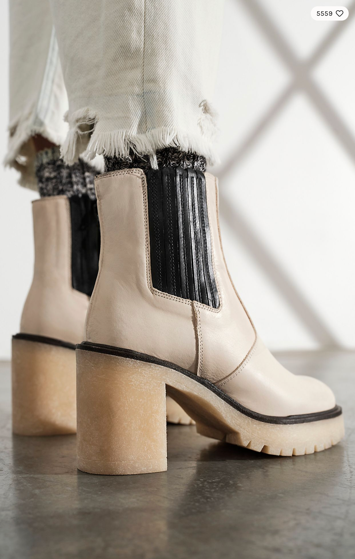 Free People James Chelsea Boots - Women's White Leather Ankle Boots for Casual Wear & Everyday Fashion