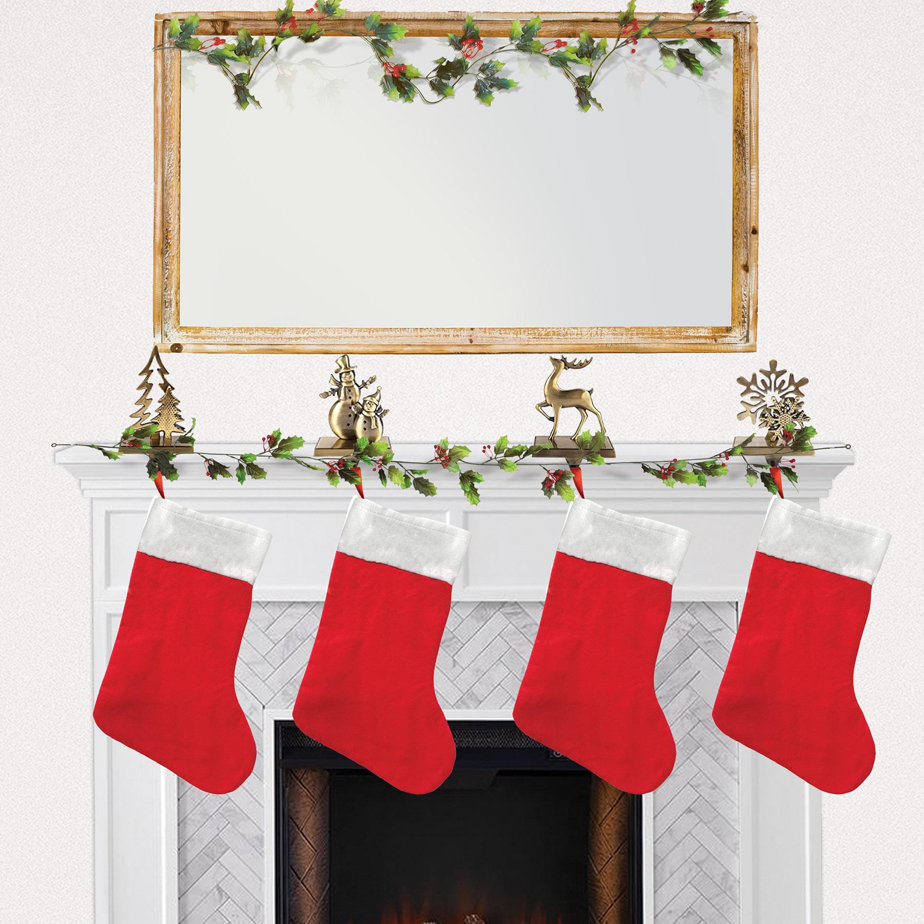 12 Pack Beistle Felt Christmas Stockings - Classic Holiday Decor for Fireplace Mantel, Tree, and Festive Home Decorating
