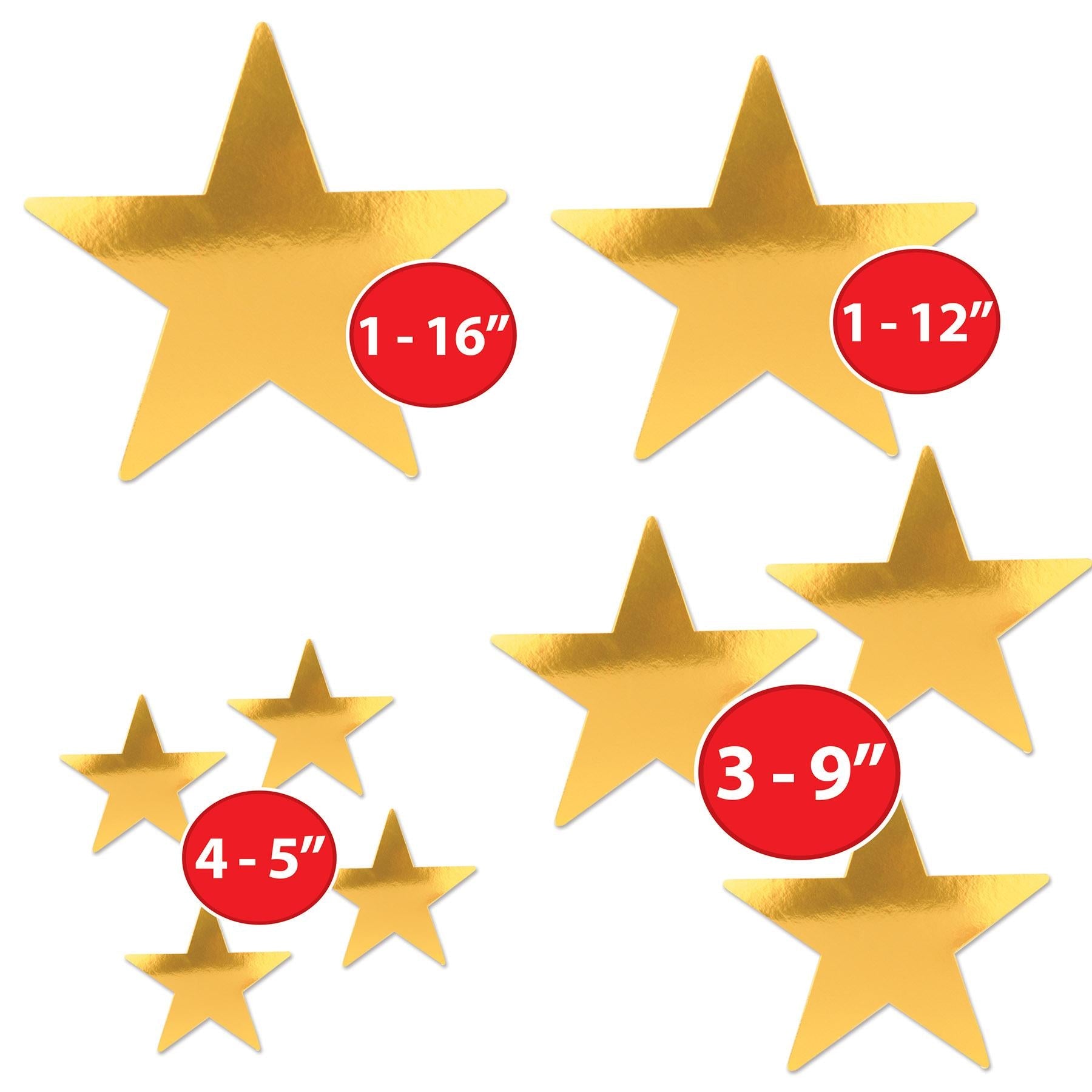 108 Pack Gold Foil Star Cutouts for Party Decorations - Perfect for Birthday, Christmas, Wedding & Holiday Celebrations