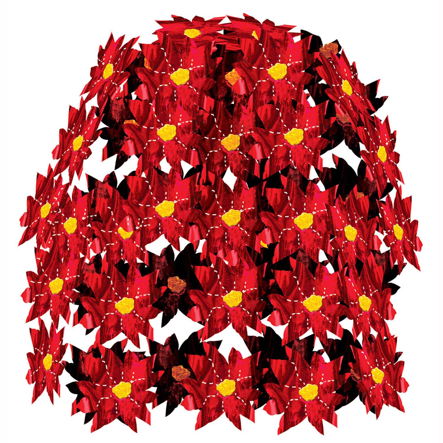 12 Pack Beistle Christmas Poinsettia Cascade Garland - 6ft Artificial Holiday Flower Garland for Xmas Tree Decorations, Fireplace Mantel, Staircase & Party Decor (Red/Green)