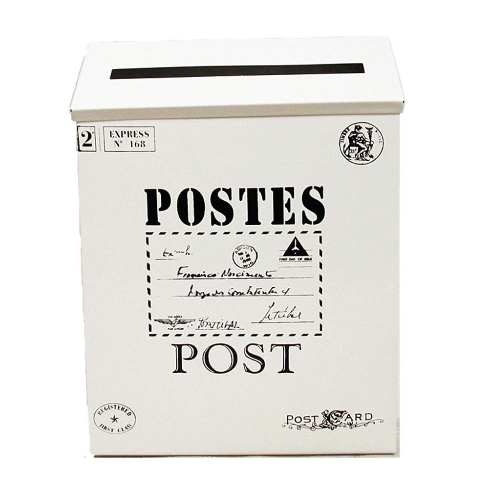 Wall Mounted Locking Letter Box - Outdoor Mailbox with Key, Decorative Post Box for Home, Garden, Newspaper & Suggestion Collection (H Color) - Perfect for Front Door, Porch, and Yard Security