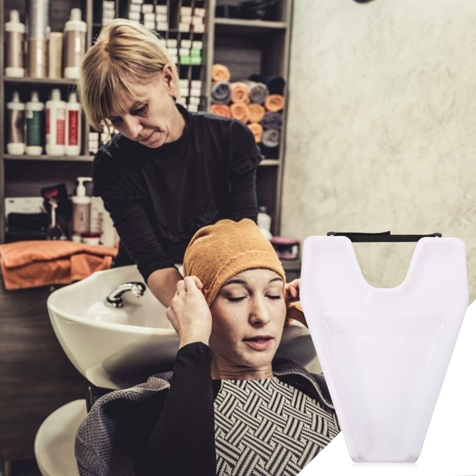 Beaupretty Portable Shampoo Bowl Hair Washing Tray for Sink - Adjustable Salon Shampoo Basin for Elderly, Disabled & Kids - Home Hair Care Solution for Bedridden Patients & Salon Use