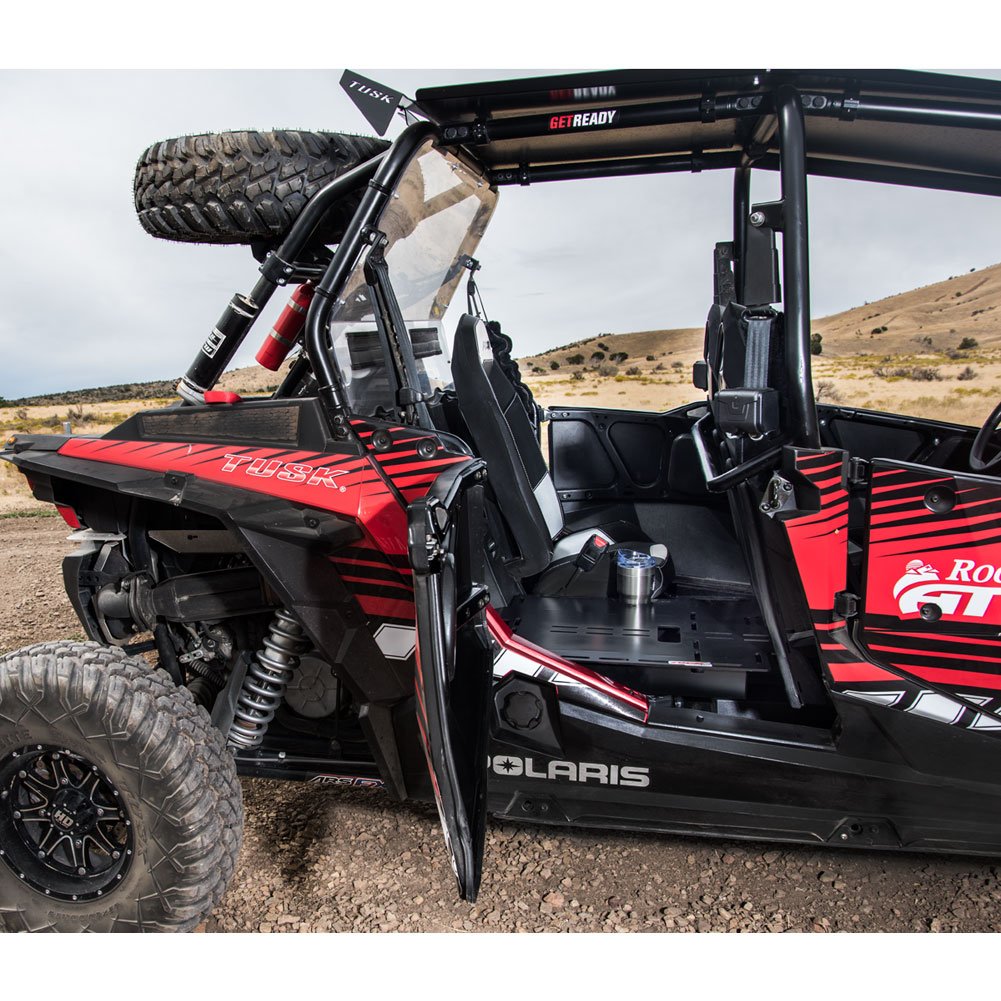 Polaris RZR XP 4 Turbo Fox Edition 2018 TUSK Driver Side Rear Seat Cargo Rack Kit - Heavy Duty Storage Solution for Off-Roading, Camping & Trail Riding Accessories