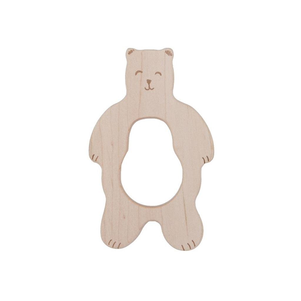 Wooden Story Soother Smiley Bear - Natural Teething Toy for Babies, Handmade Wooden Pacifier for Newborns & Infants - Perfect for Soothing Gums, Bedtime Comfort & Sensory Play