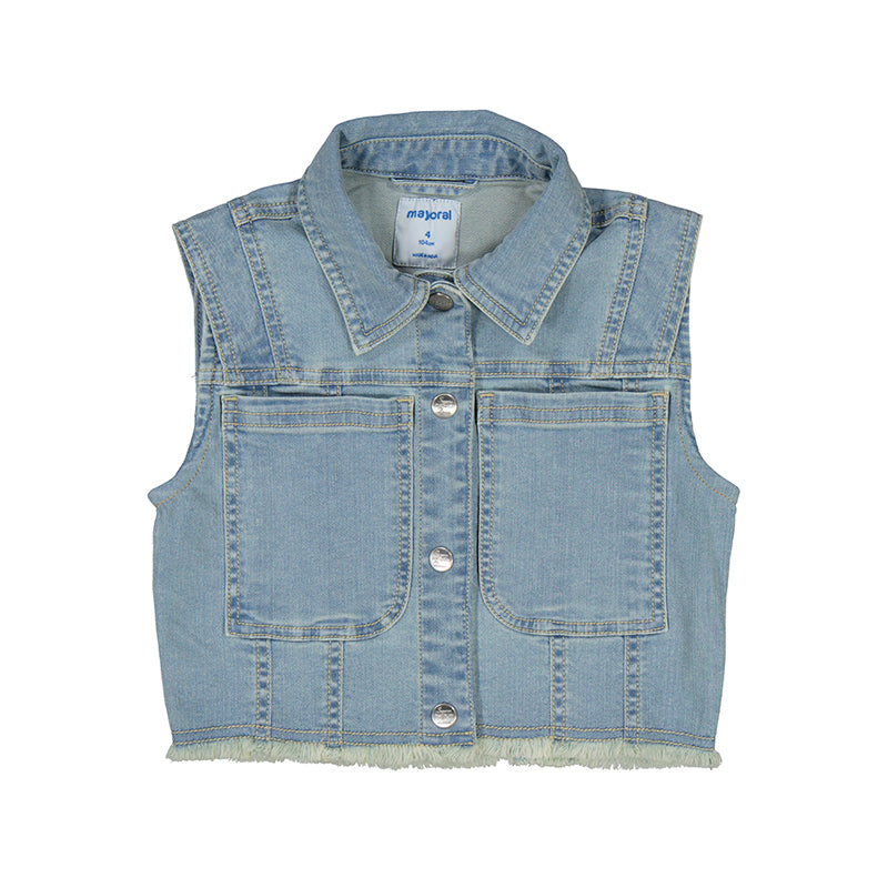 Mayoral Women's Denim Vest Jacket - Stylish & Comfortable for Casual Outfits, Layering & Outdoor Activities