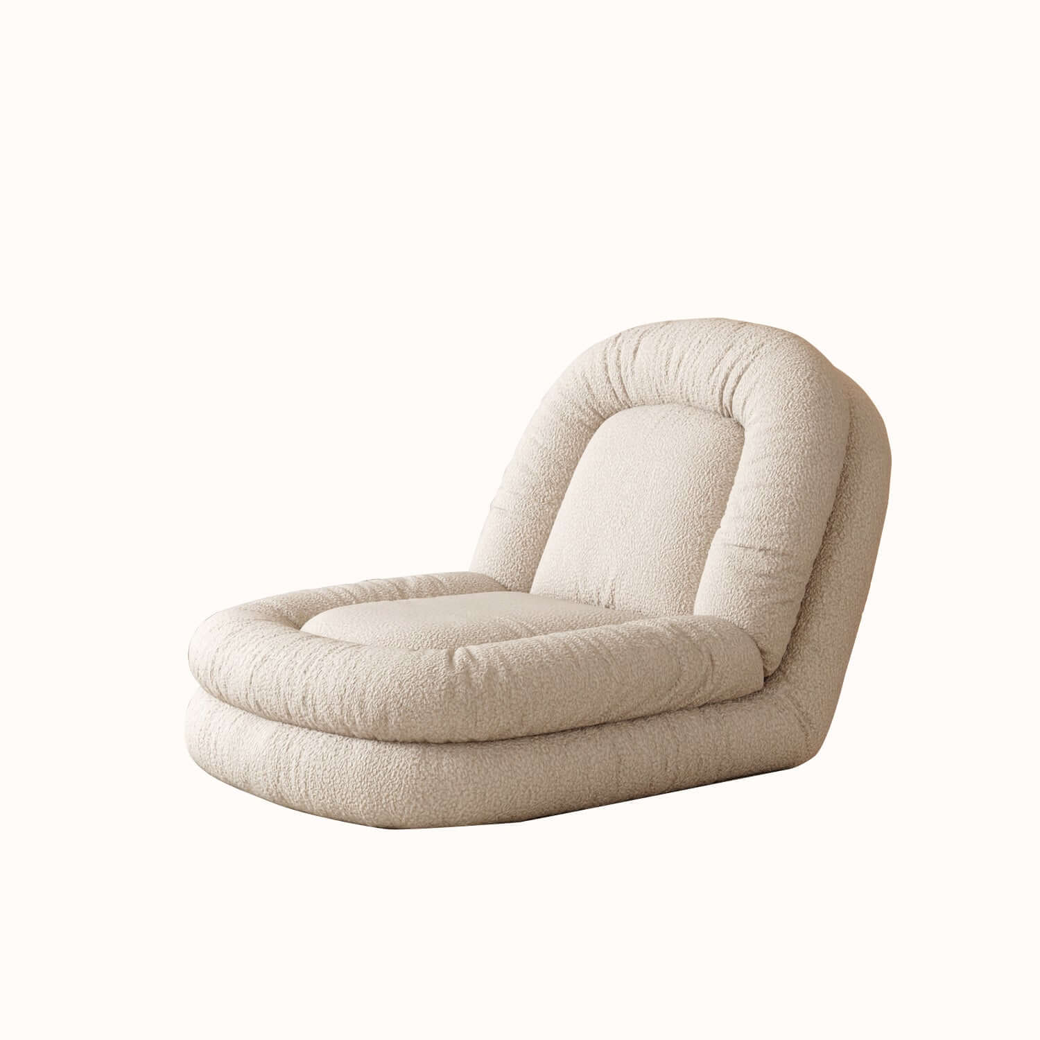 Modern Convertible Sleeper Sofa Bed - Lazy Sofa in Beige Teddy Velvet for Small Spaces, Guest Rooms & Apartments | Comfortable & Space-Saving Furniture