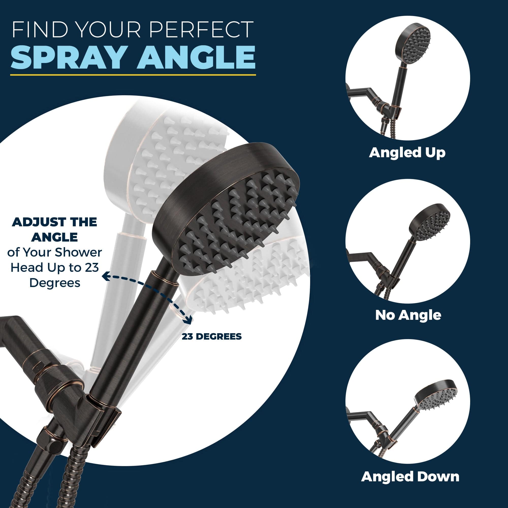 Stainless Steel Universal Handheld Shower Head Holder - Adjustable Shower Arm Mount for Bathroom, Perfect for Home, RV & Spa Use
