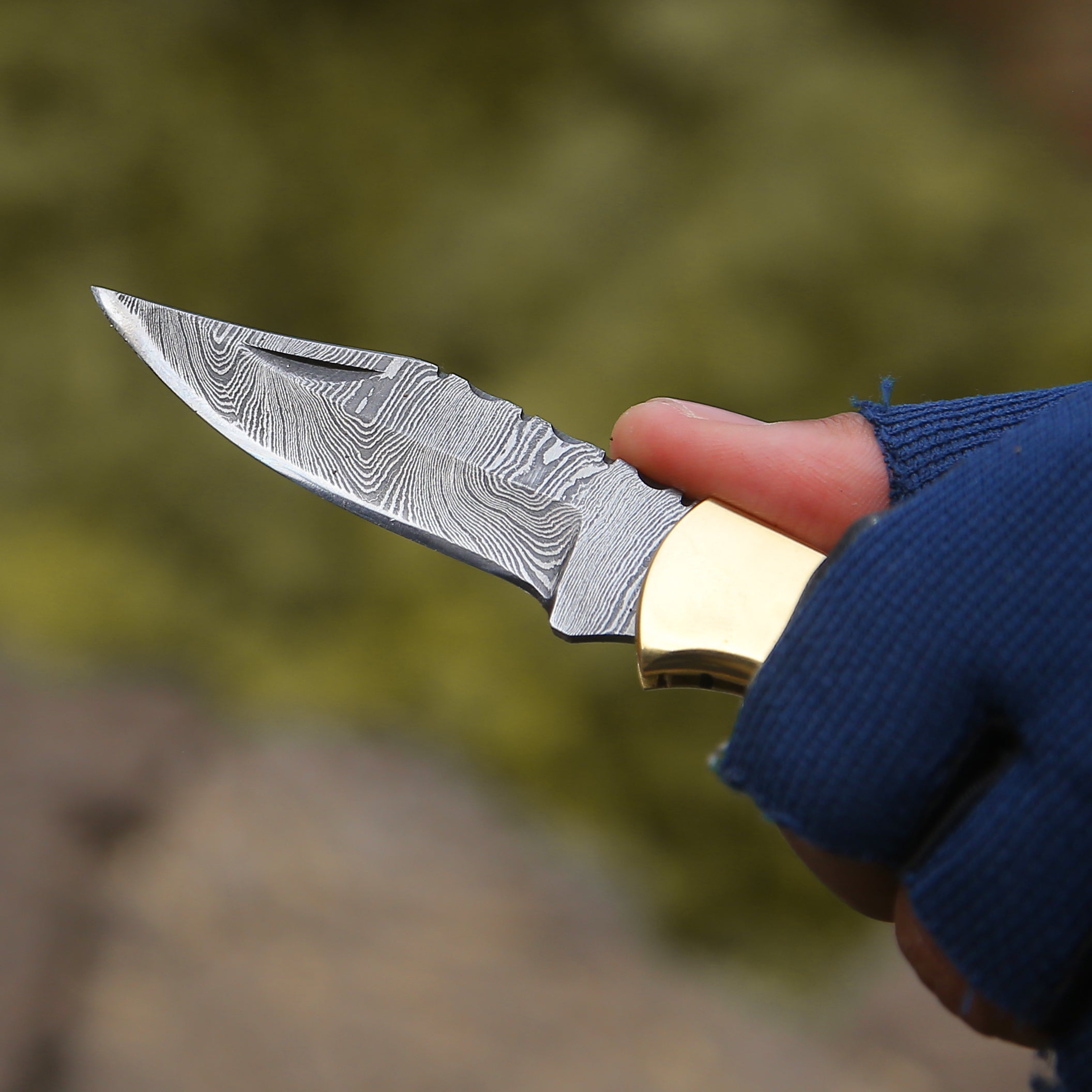 Premium Knight Pocket Knife - Olive Wood & Resin Handle Folding Knife - EDC, Camping, Hiking & Outdoor Survival Tool