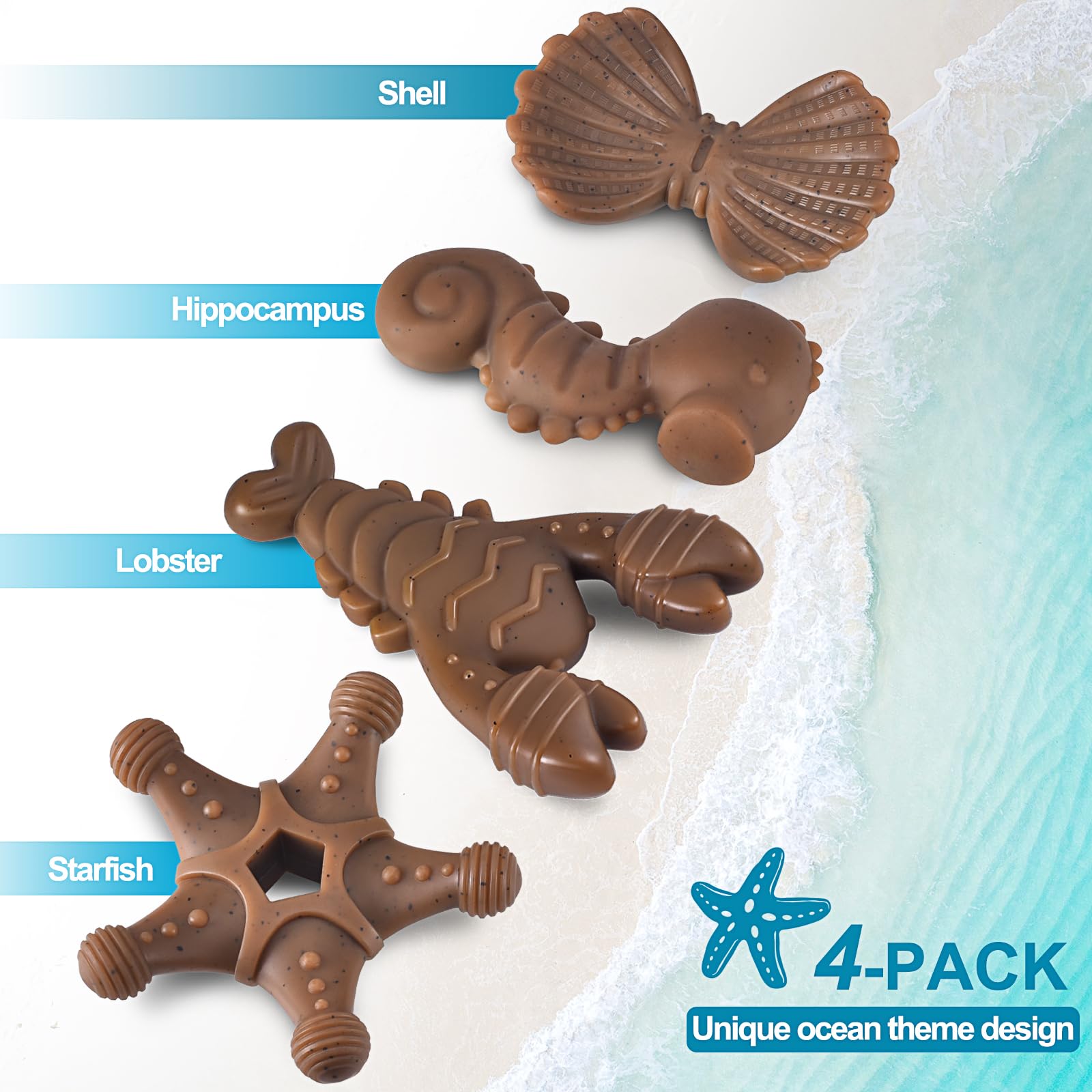 Durable Nylon Dog Chew Toys for Aggressive Chewers - 3 Pack Indestructible Pet Toys for Large, Medium & Small Breeds | Tough Puppy Chewers Gift for Training & Playtime
