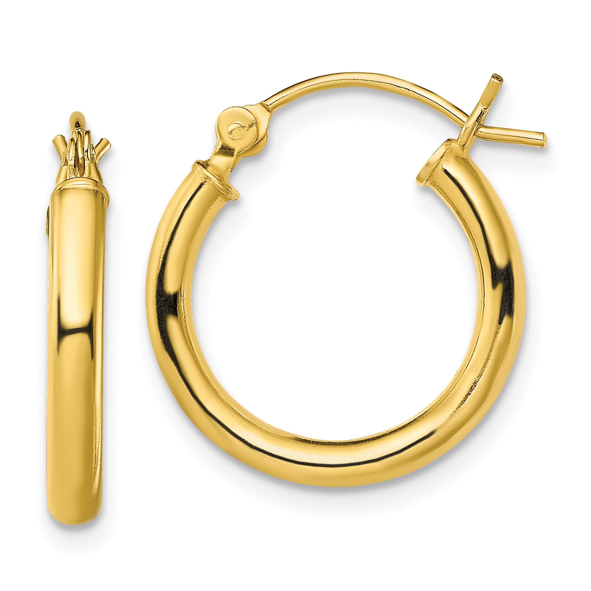 925 Sterling Silver Gold Plated 2.5x18mm Small Round Hoop Earrings for Women - Minimalist Everyday Jewelry for Work, Date & Casual Wear