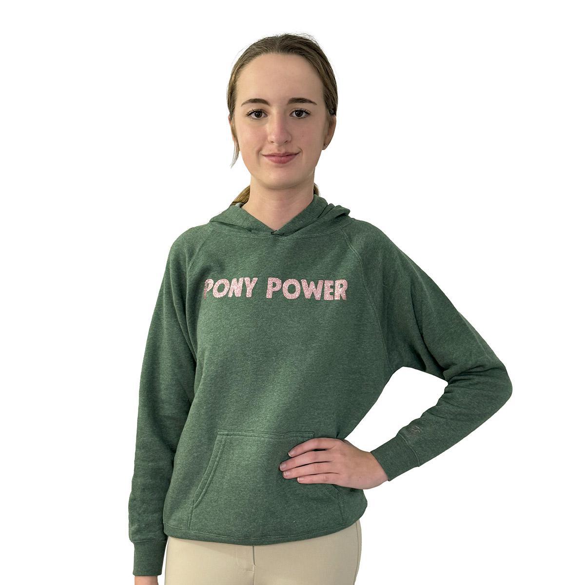 Equine & Design Youth Pony Power Hoodie - Soft & Comfortable Pullover for Kids - Perfect for Horse Riding, Equestrian Events & Outdoor Activities