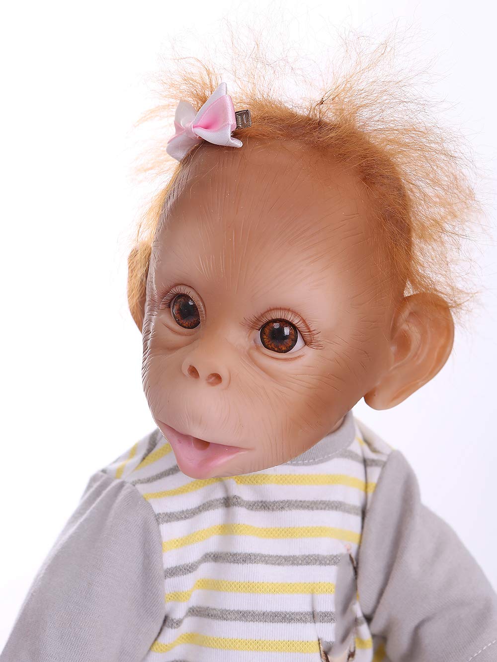 16 Inch 40cm Realistic Reborn Baby Doll - Handmade Soft Silicone & Cotton Body, Lifelike Toddler Monkey Doll - Perfect for Gift Giving, Collecting & Pretend Play (I)
