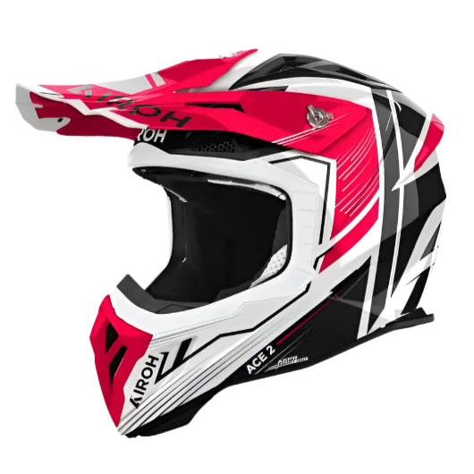 Airoh Aviator Ace 2 Motorcycle Helmet - Gloss Red Full Face Helmet for Street Bike & Cruiser Riding - DOT & ECE Certified Safety Gear for Men & Women